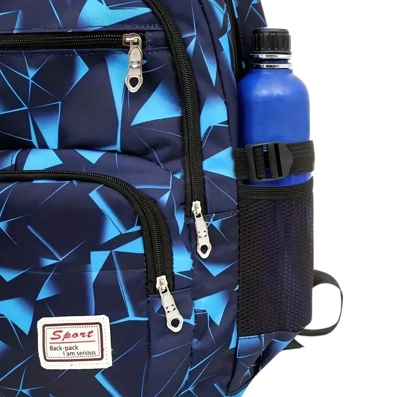 Sac à Dos Géométrie Bleue