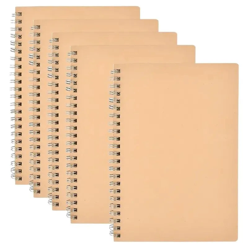 Set of 5 eco-friendly spiral notebooks