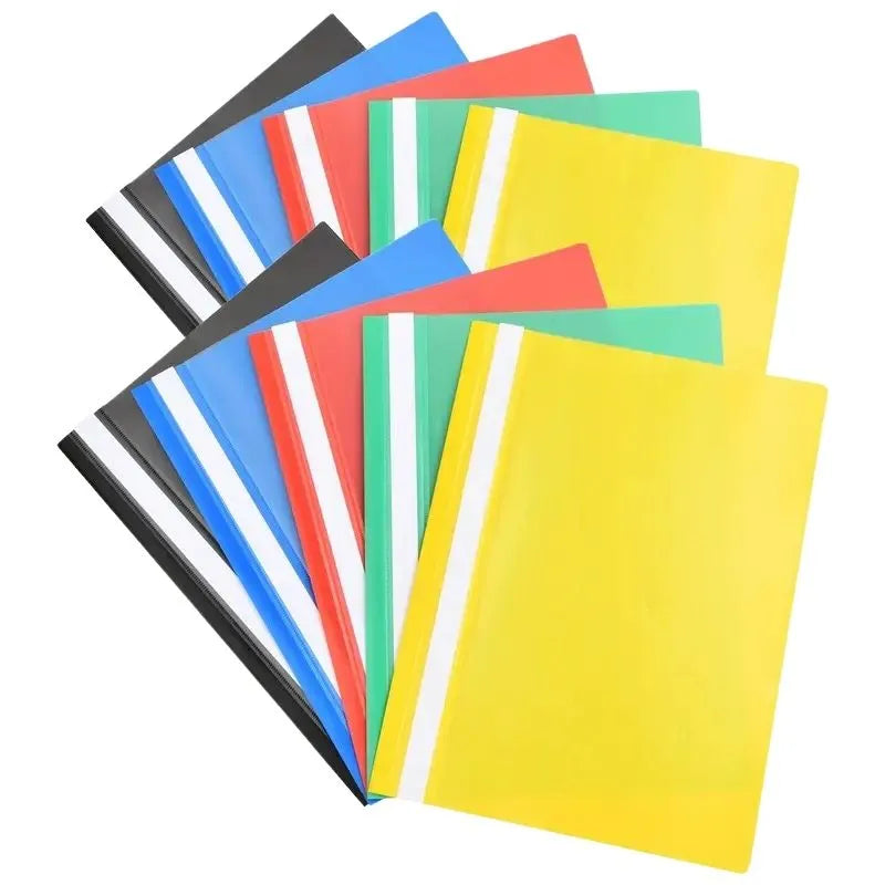 Set of 10 multicoloured filing folders