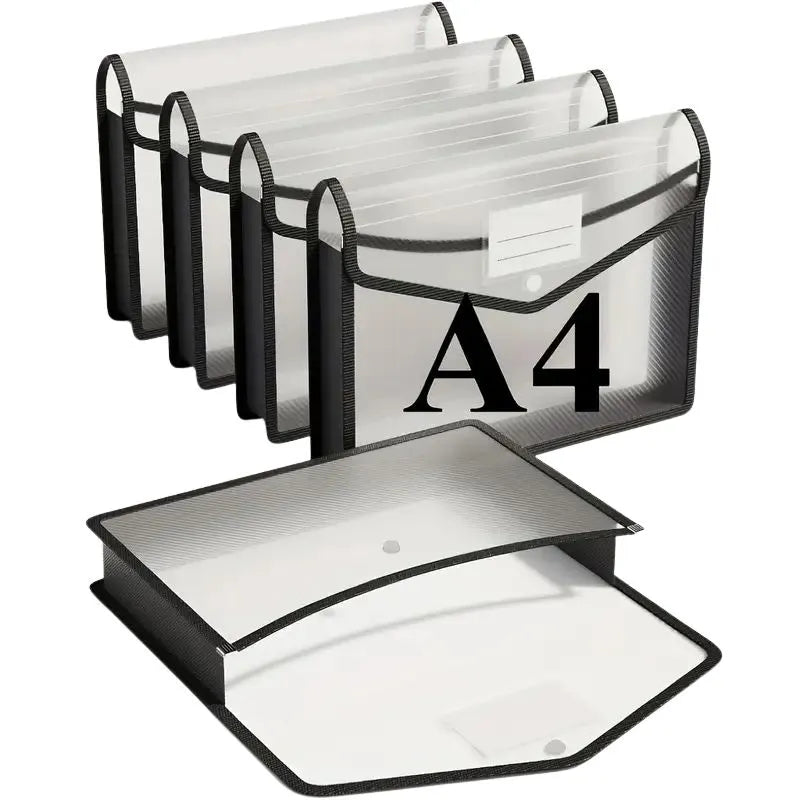 Set of 5 transparent A4 pockets