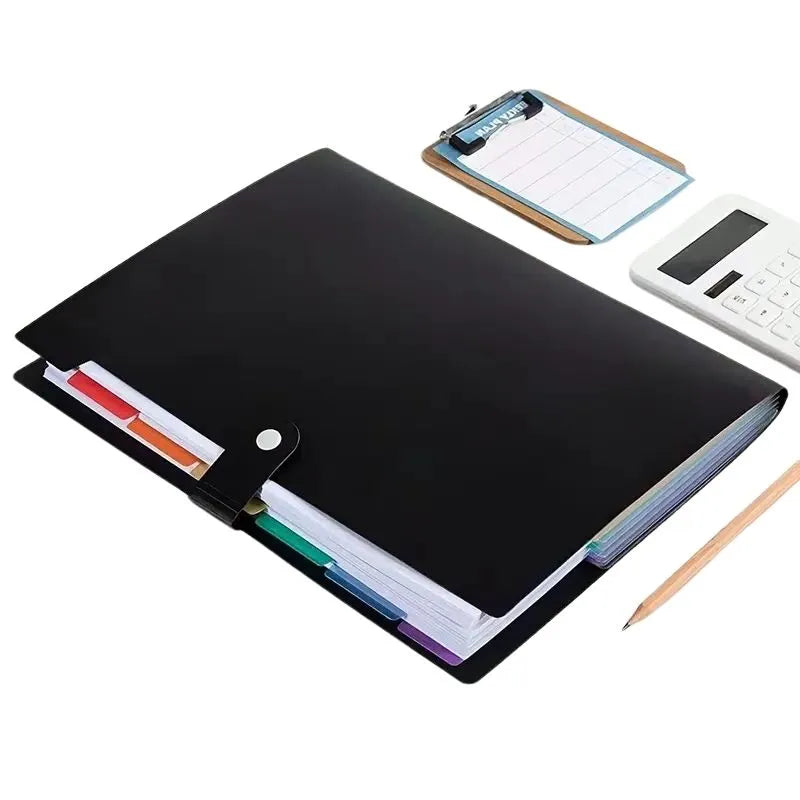 Expandable folder with colored tabs