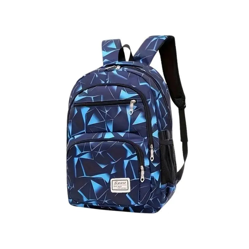 Blue Geometry Backpack