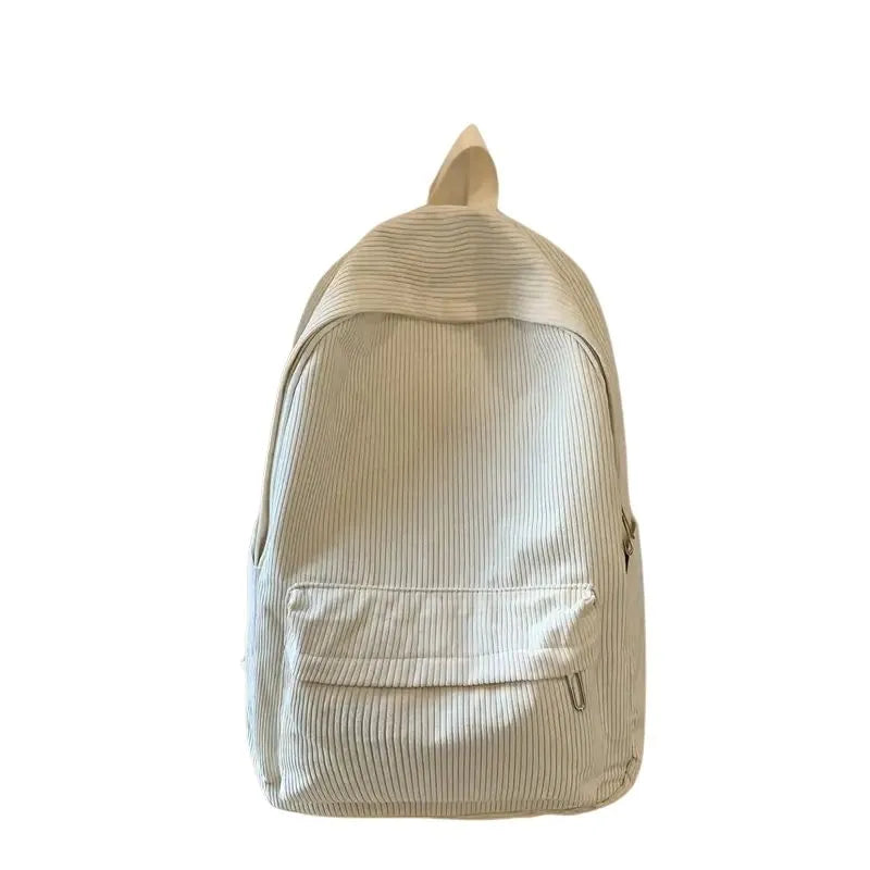 Sac à Dos Blanc en Velours Côtelé