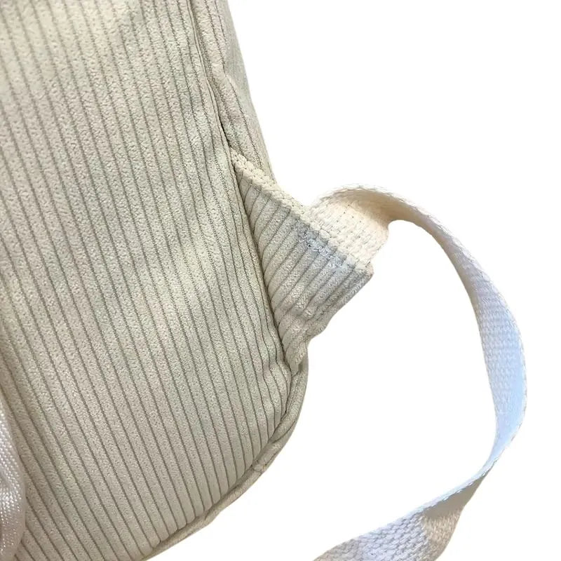 White Corduroy Backpack